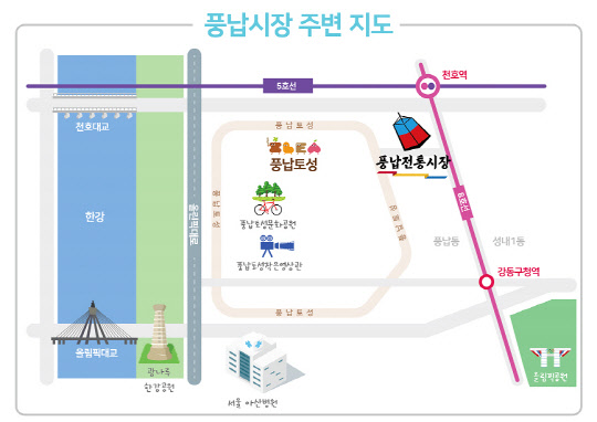 풍납시장 주변 지도. 한국간편결제진흥원 제공